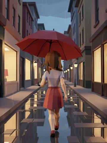 Low poly style AI video frame