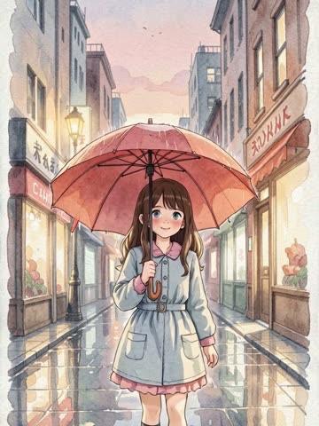 Watercolour style AI video frame